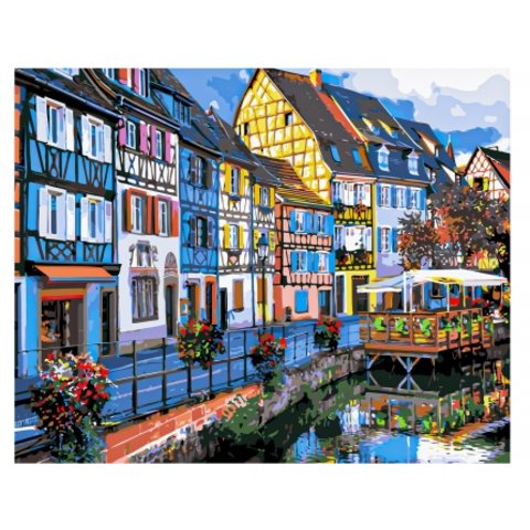 картина по номерам Красивые домики 40х50см Х-9194