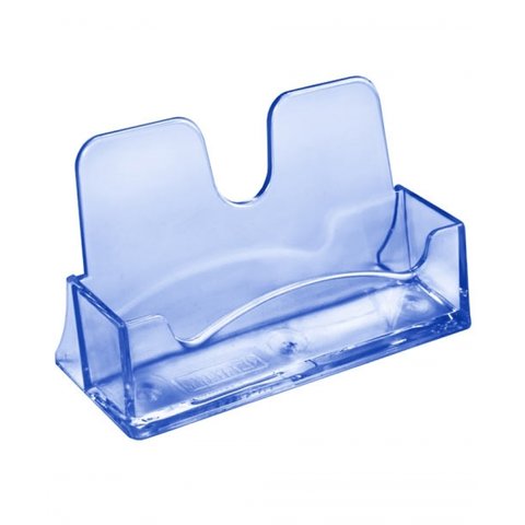 подставка для визиток пластик тонированная голубая ВТ03 Стамм