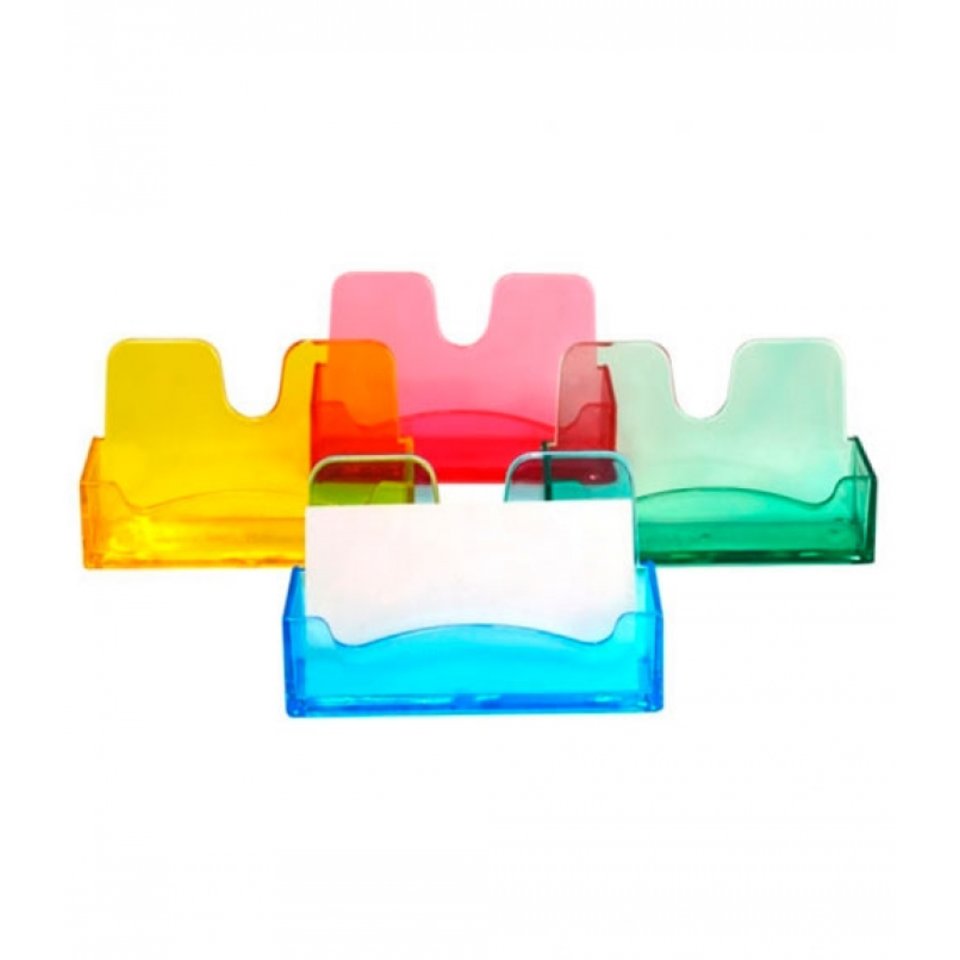 подставка для визиток пластик цветная тонированнвя ассорти ВТ05 Стамм