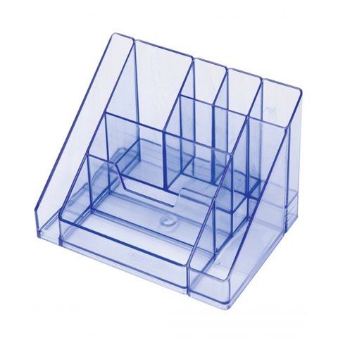 подставка для канцелярских принадлежностей пластик КАСКАД голубая ОР15 Стамм