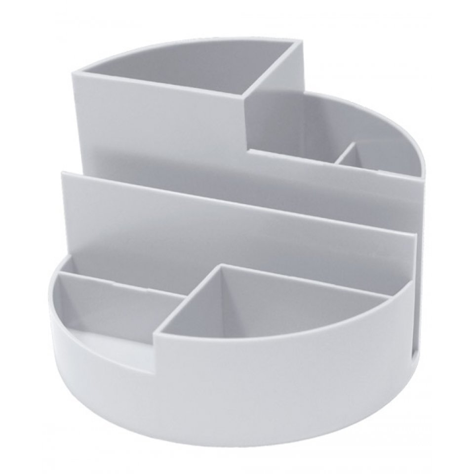 подставка для канцелярских принадлежностей пластик серая ПРОФИ 130х90мм ОР07 Стамм