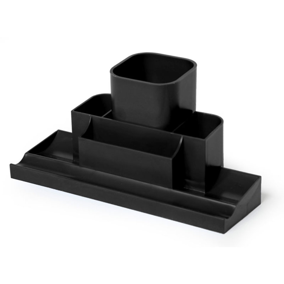 подставка для канцелярских принадлежностей пластик черная Башня 220439