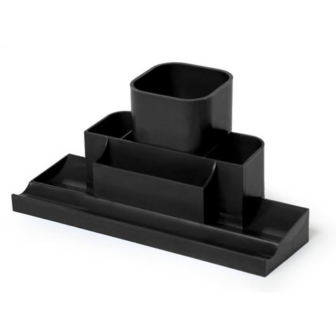 подставка для канцелярских принадлежностей пластик черная Башня 220439