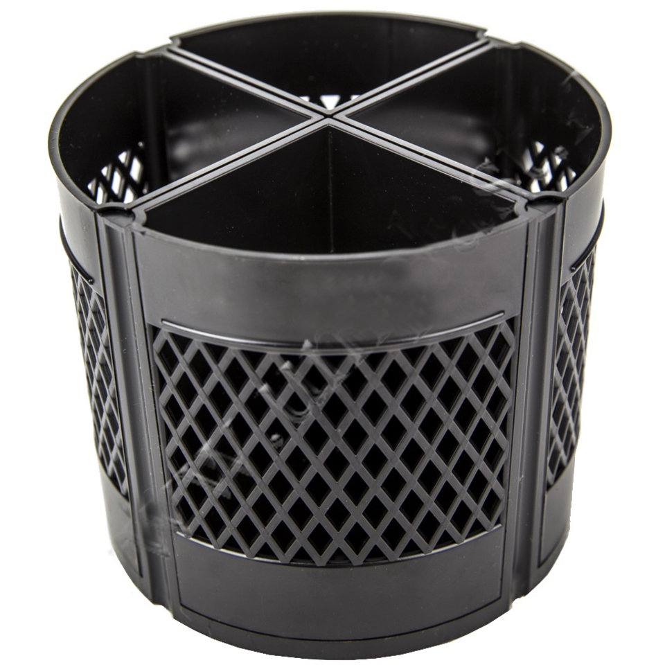 подставка для канцелярских принадлежностей пластик черная Квартет-360 вращающаяся /02201154