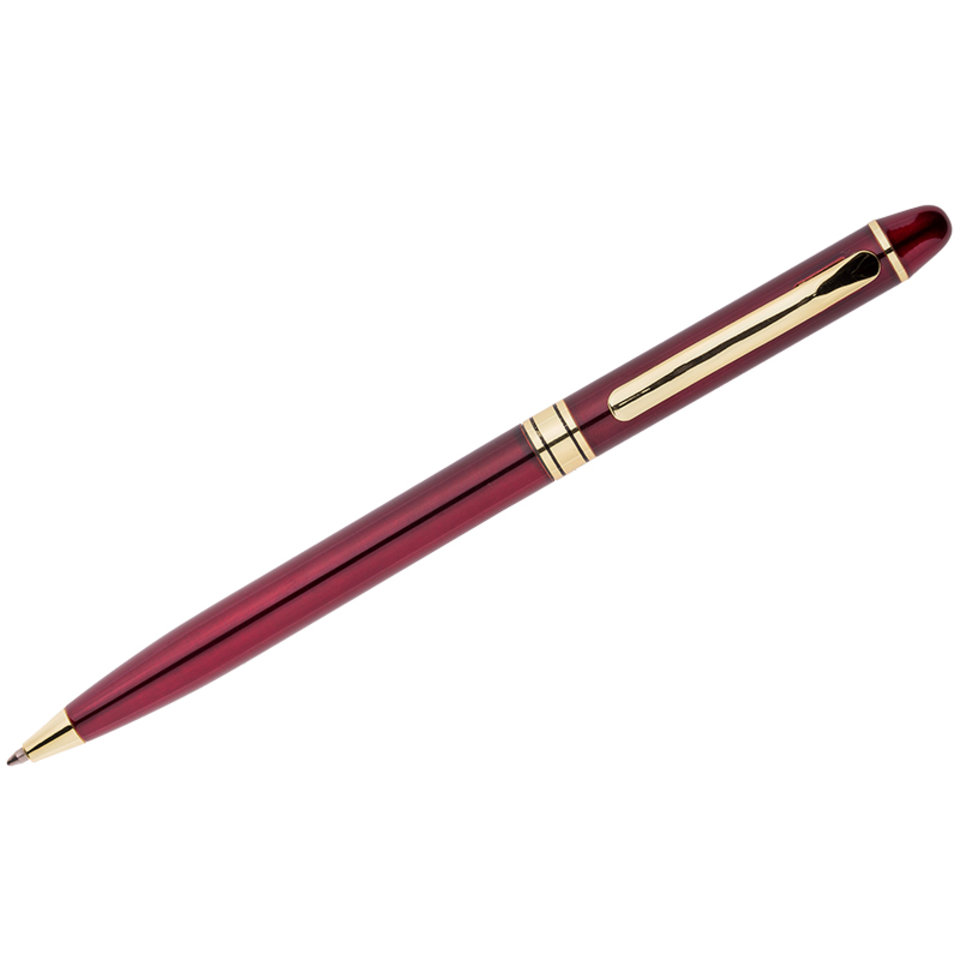 ручка шариковая Berlingo Golden Premium бордовый цвет корпуса, пластиковый футляр