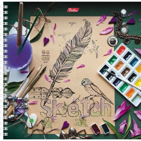 скетчбук А4 60 листов Будем рисовать 210х210 на гребне 17231(049516)