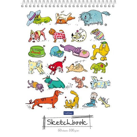 скетчбук А5 60 листов Прикольные животные на гребне 11845(049503)