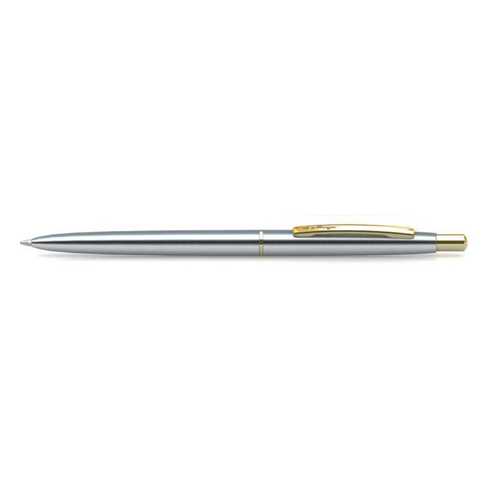ручка шариковая Berlingo Golden Prestige хром цвет корпуса, пластиковый футляр