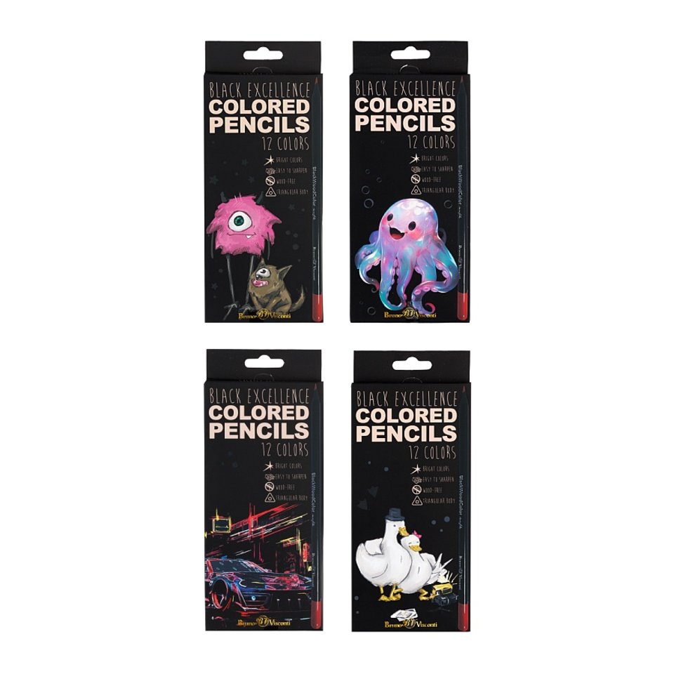 цветные карандаши 12цв Blackwoodcolor пластиковые трехгранные 30-0097
