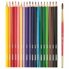 цветные карандаши 18 цветов Гамма "Лицей" акварельные шестигранные, кисть 221118_03