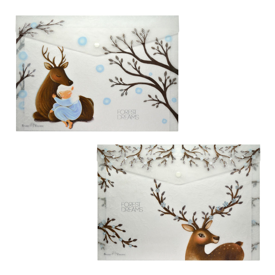 папка-конверт на кнопке А4 BV Forest dream 2 вида в ассортименте 14-036/04