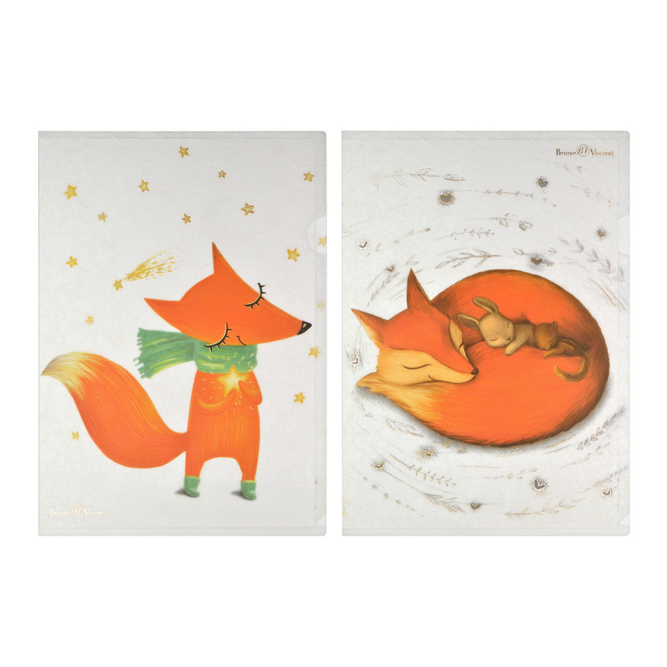 папка-уголок BV Волшебные лисы А4 2 вида в ассортименте 14-038/03