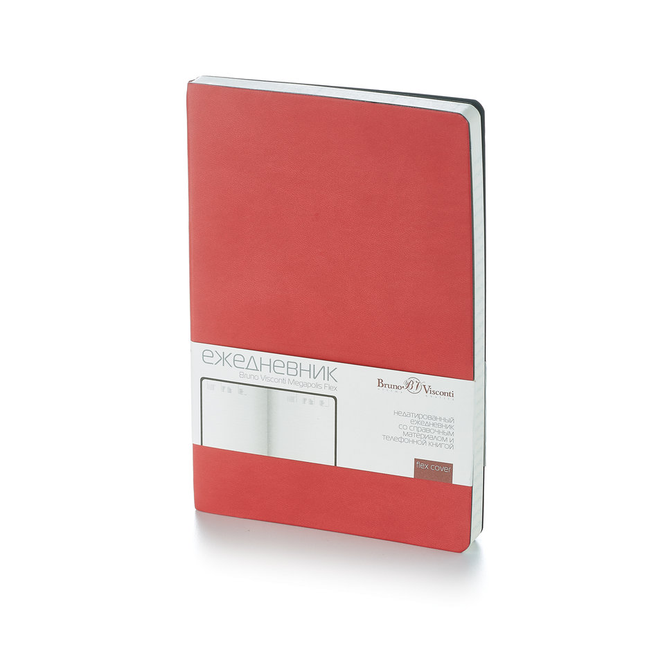 ежедневник недатированный А5 интегральный переплет Megapolis Flex красный 3-531/10