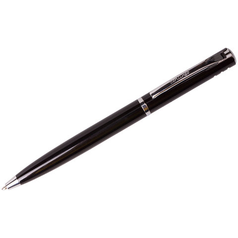 ручка шариковая Berlingo Golden Silver Standard черный цвет корпуса, пластиковый футляр