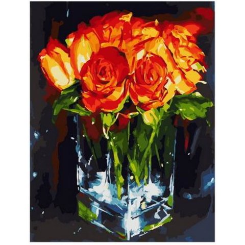 картина по номерам Огненные розы 40х50см PK68075
