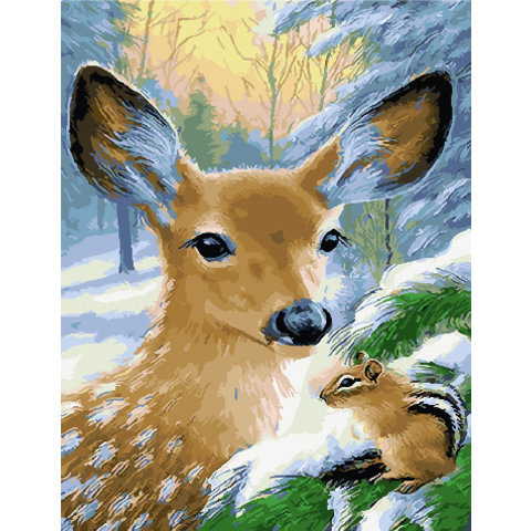 картина по номерам Новое знакомство 40х50см GX31074