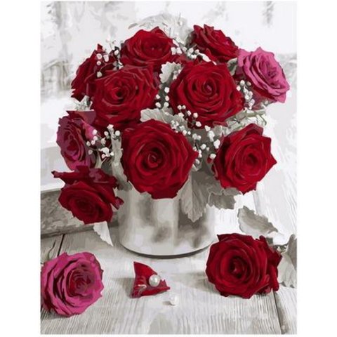 картина по номерам Миниатюрный букет из роз 40х50см GX36068