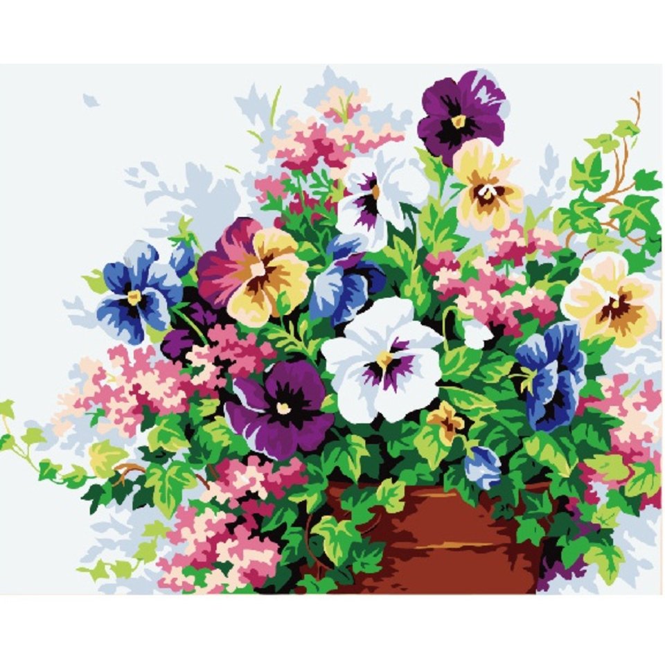 картина по номерам Анютины глазки 40х50см G143