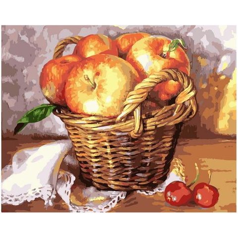 картина по номерам Яблоки в корзине 40х50см GX37088