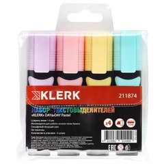 набор выделителей скошенный 4цв 1-5мм pastel 211874/12545-4