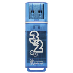 Флэш-драйв 32 GB, SMARTBUY Glossy, USB 2.0, синий, SB32GBGS-B 230855