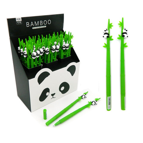 ручка фигурная гелевая CC-260 Панда на бамбуке (черн) 0,5мм прорезиненный корпус