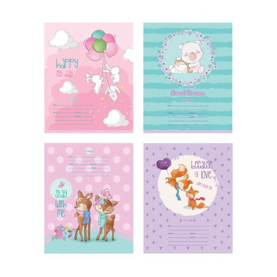 тетрадь 12 листов Счастливый день в частую линейку 8869