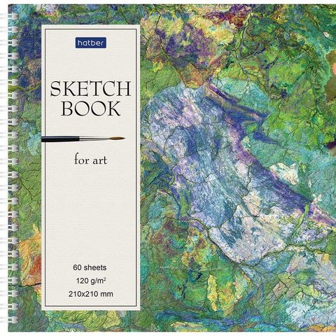 скетчбук А4 квадратный 60 листов For Art 210х210 на гребне 24056(065675)