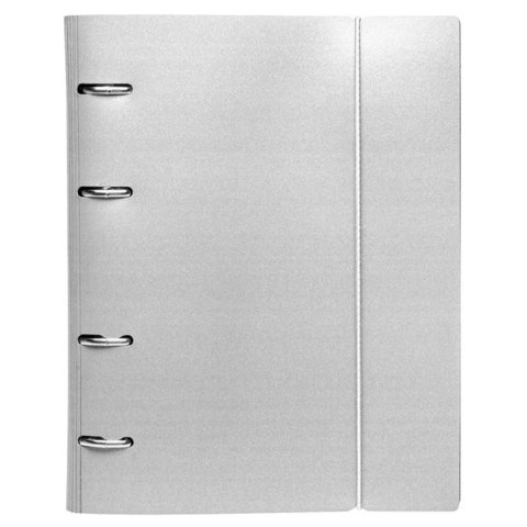 тетрадь на кольцах 120 листов Metallic серая на резинке 03414 (060679)