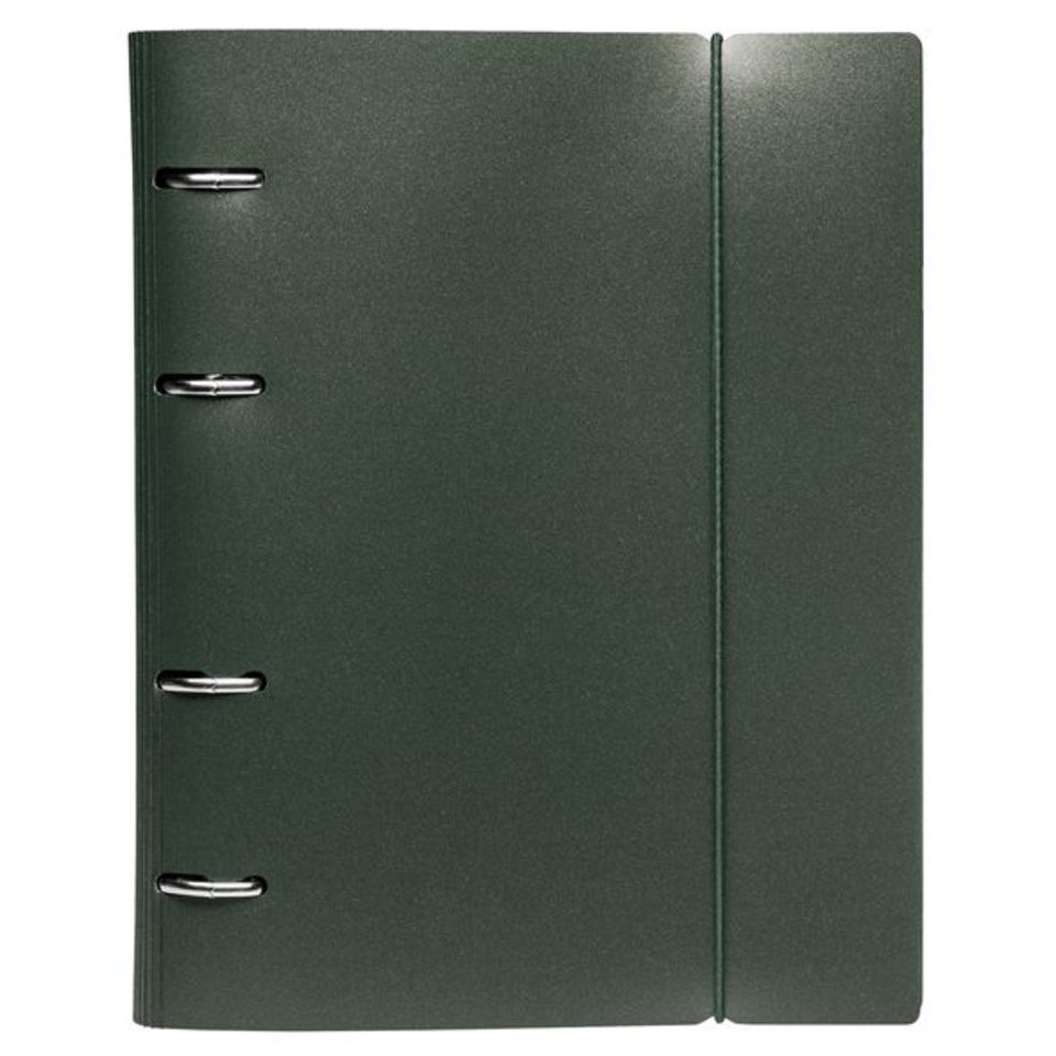тетрадь на кольцах 120 листов METALLIC темно-зеленая на резинке 03412(060678)