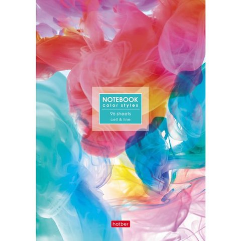 книга для записи А5 96 листов Потоки цвета клетка/линия твердый переплет (059740)