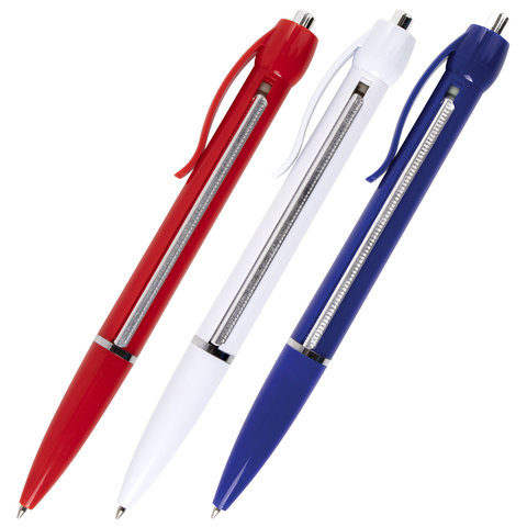 ручка шариковая ПИФАГОР автоматическая Шпаргалка, СИНЯЯ, корпус ассорти, узел 0,7 мм, линия письма 0,35 мм, 143285