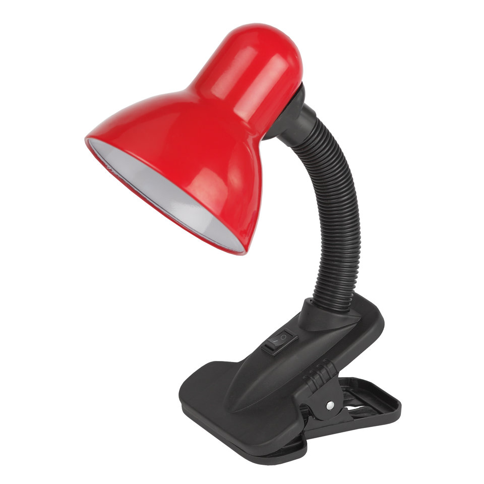 светильник ЭРА настольный N-102-Е27-40W-R на прищепке красный