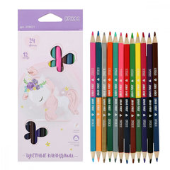 цветные карандаши 24 цвета КОКОС ERGO First Unicorn трехгранные двусторонние