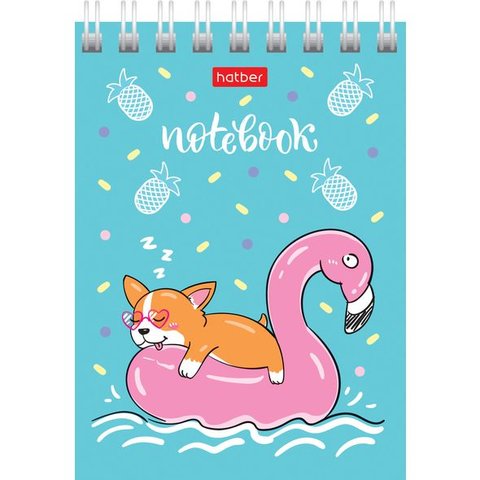 блокнот А7 40 листов Забавные корги на гребне 066621