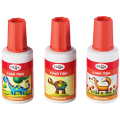 клей ПВА 20гр. с кисточкой Гамма Мультики 292332