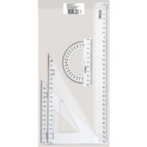 набор чертежный 4 предмета большой прозрачный Стамм НГ15