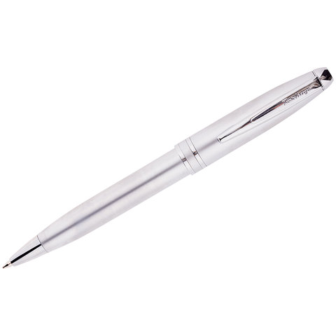 ручка шариковая Berlingo Silk Classic серебряной цвет корпуса, пластиковый футляр