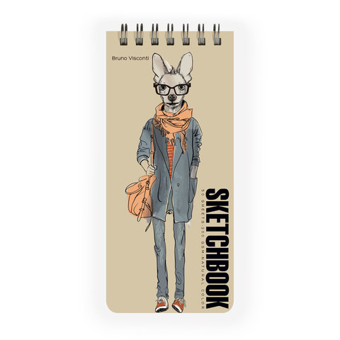 скетчбук 105х220 50 листов Bruno Visconti на гребне 200г/м2 1-553/05