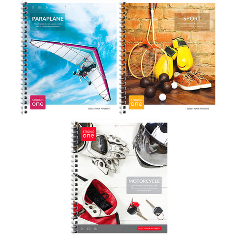 тетрадь 96 листов STRONG ONE на гребне в клетку 21048 (263549)