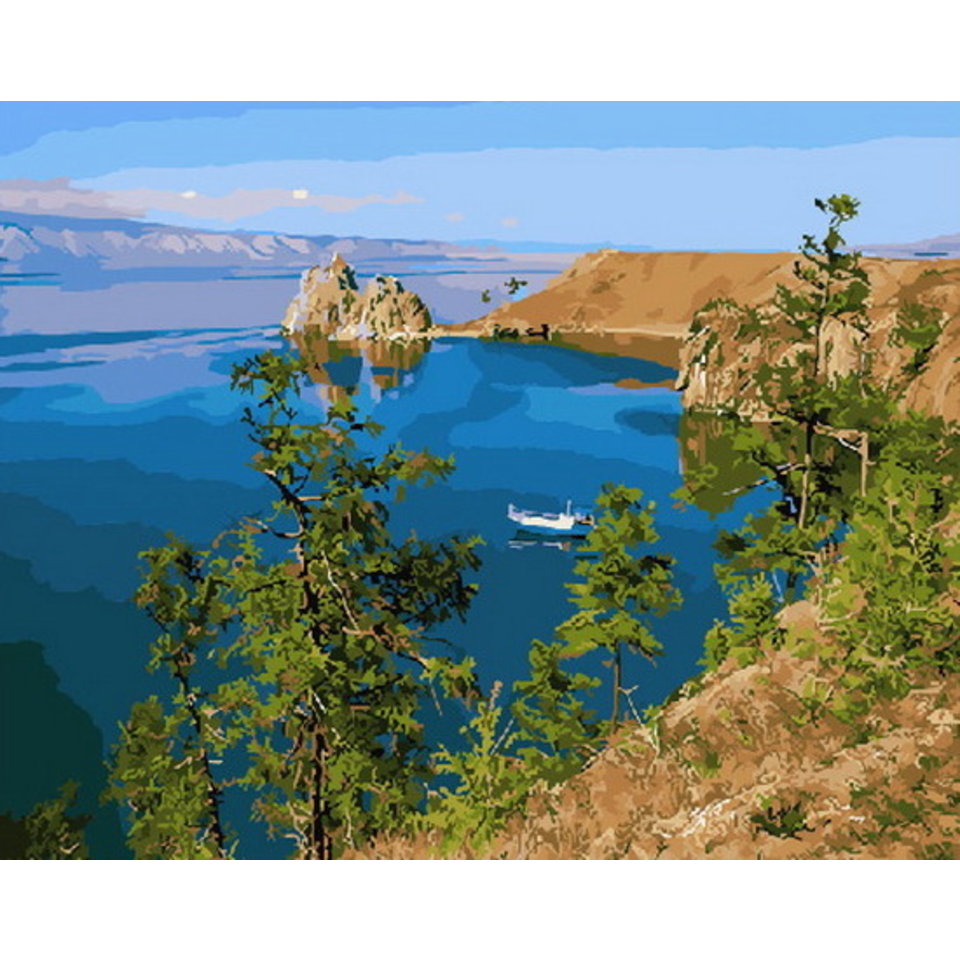 картина по номерам Берег Байкала 40х50см PK33074