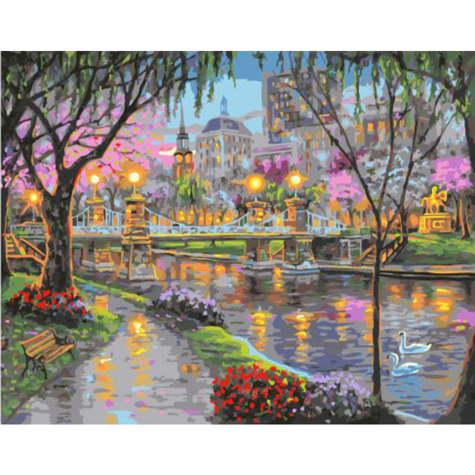 картина по номерам Весенняя набережная 40х50см GX31691