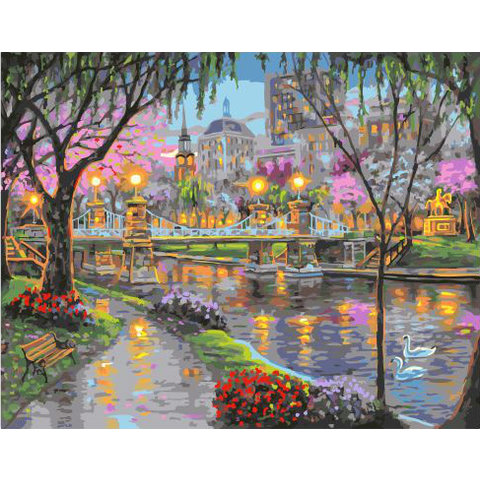 картина по номерам Весенняя набережная 40х50см GX31691