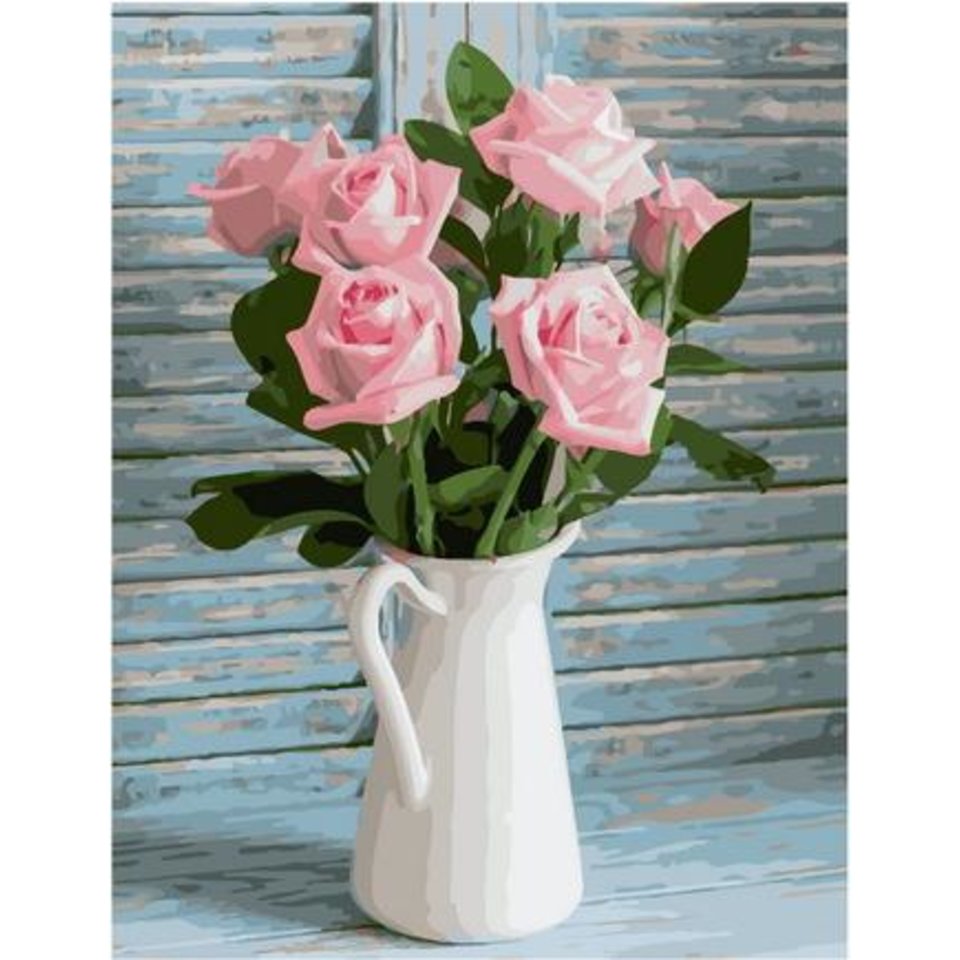 картина по номерам Розовый букет 40х50см GX37824