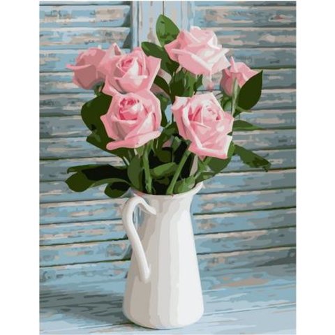 картина по номерам Розовый букет 40х50см GX37824