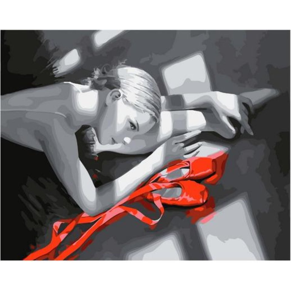 картина по номерам Цветовой акцент. Балерина 40х50см GX33171