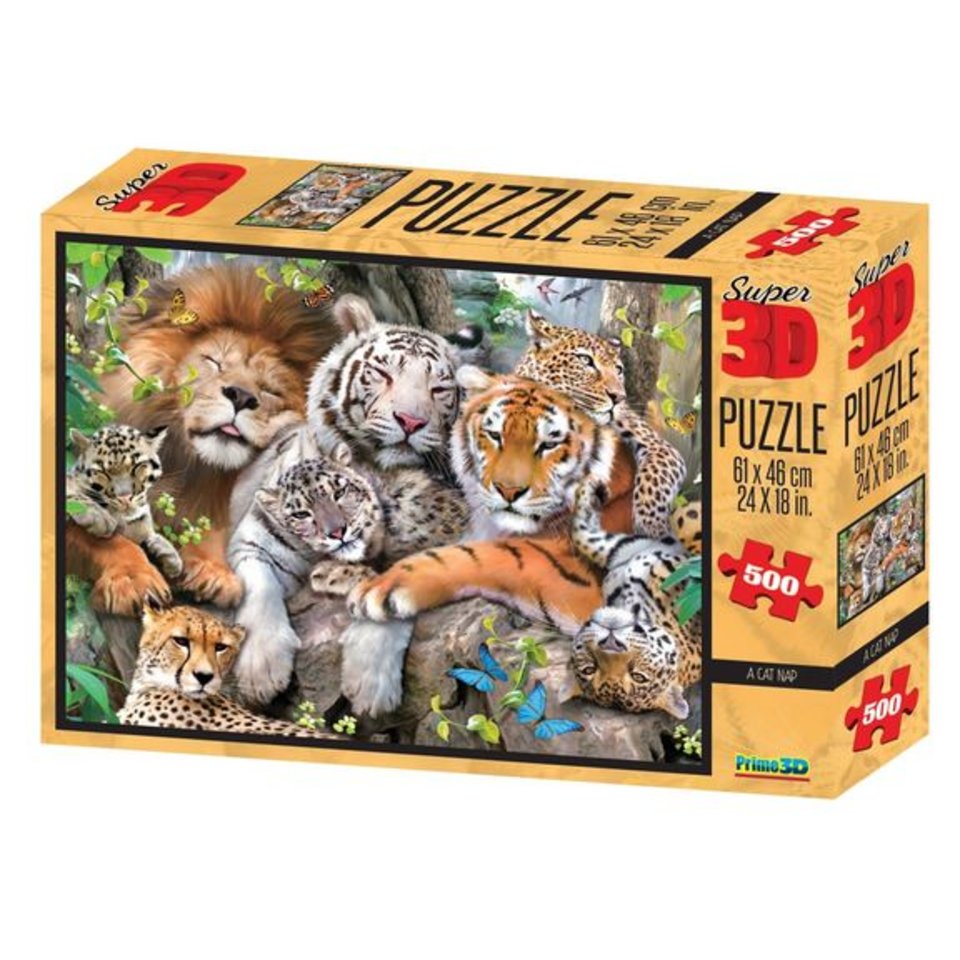 пазл 500 элементов SUPER 3D Кошачий сон 10001