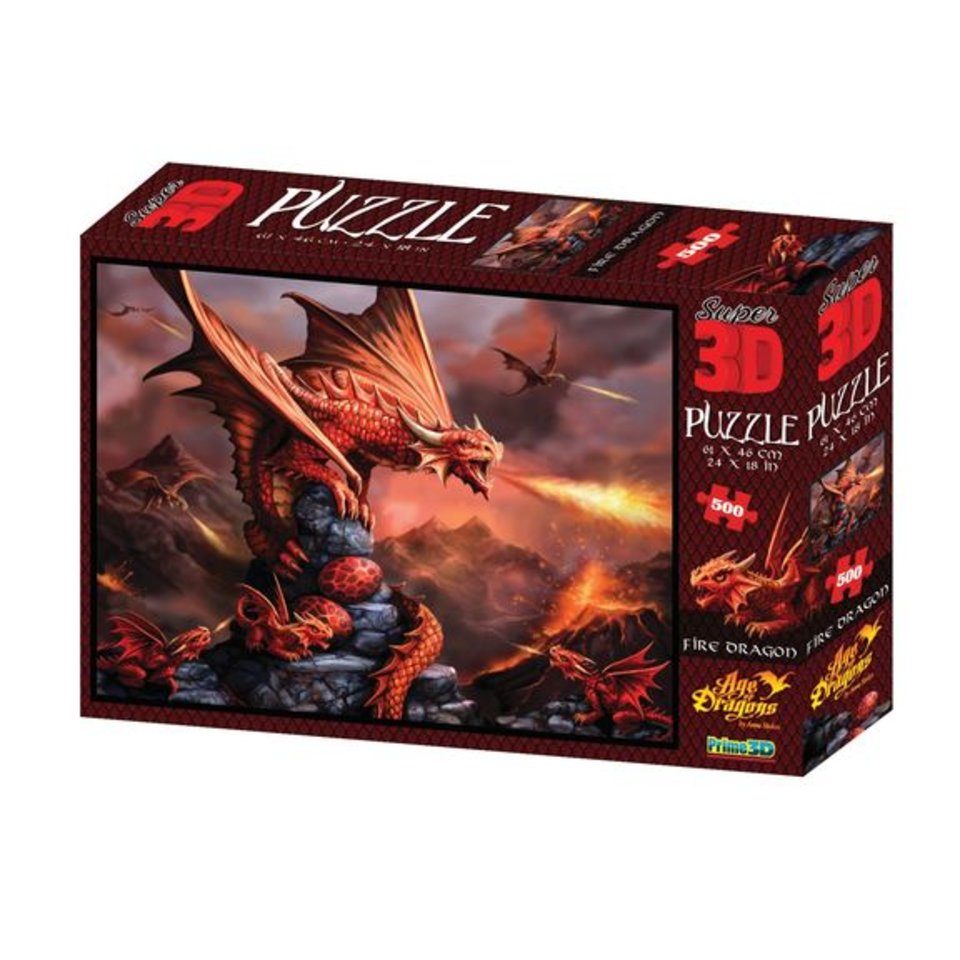 пазл 500 элементов SUPER 3D Огненный дракон 10090