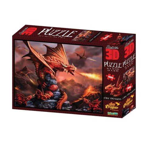пазл 500 элементов SUPER 3D Огненный дракон 10090
