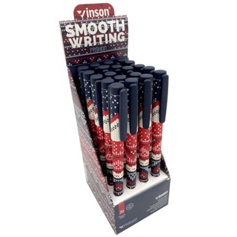 ручка шариковая масляная VINSON Вязка синяя игольчатый стержень, корпус матовый